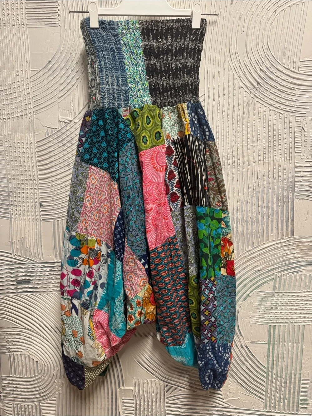 Colorful Patchwork Boho Balloon Harem Jumpsuit - Multicolor - Picture 5 of 6